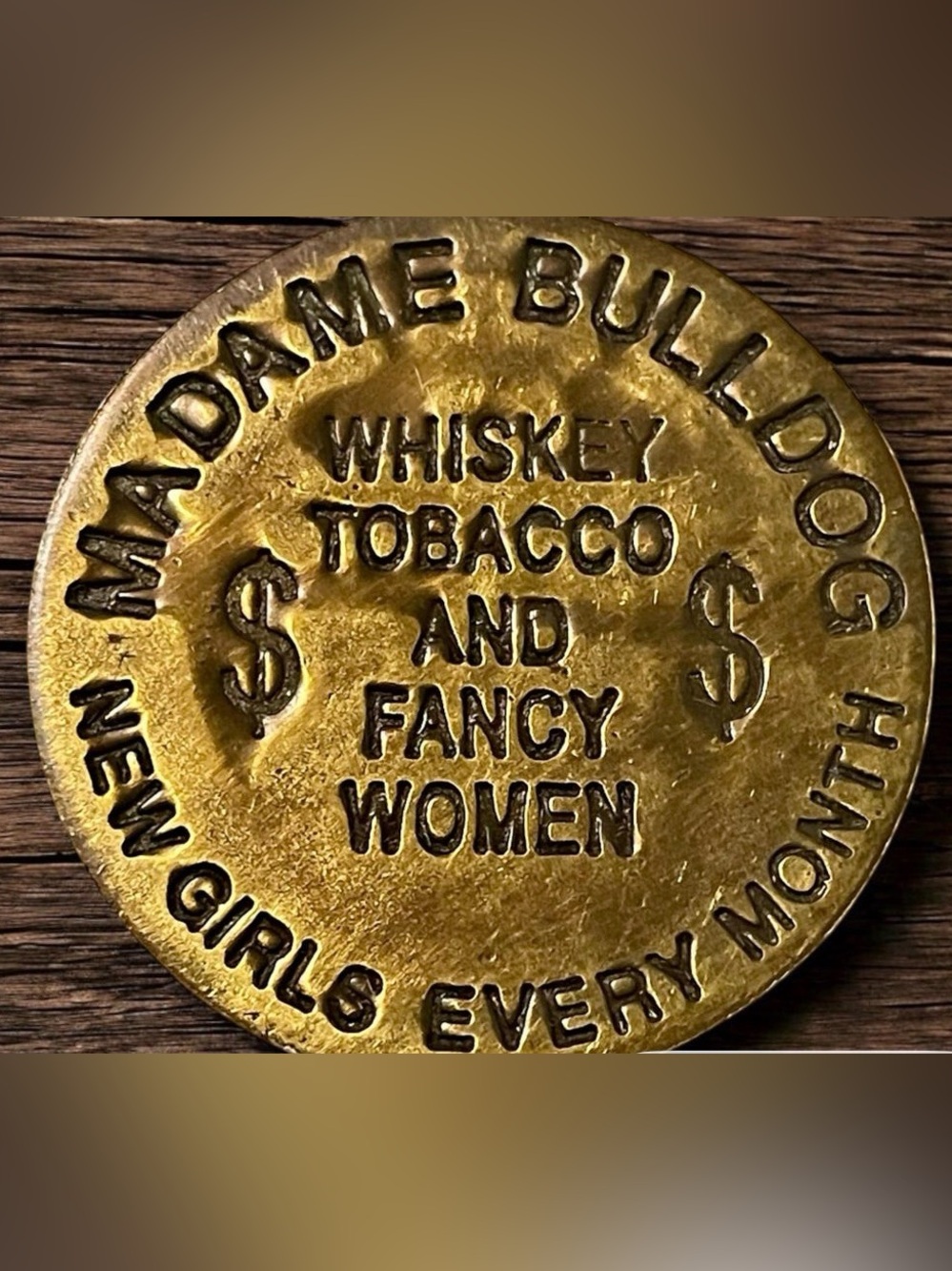 Brass-Color Commemorative Brothel token, Wild West, saloon, New Orleans